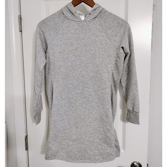 No Boundaries Women's Long Grey Hooded Sweatshirt SZ Medium - Picture 1 of 4